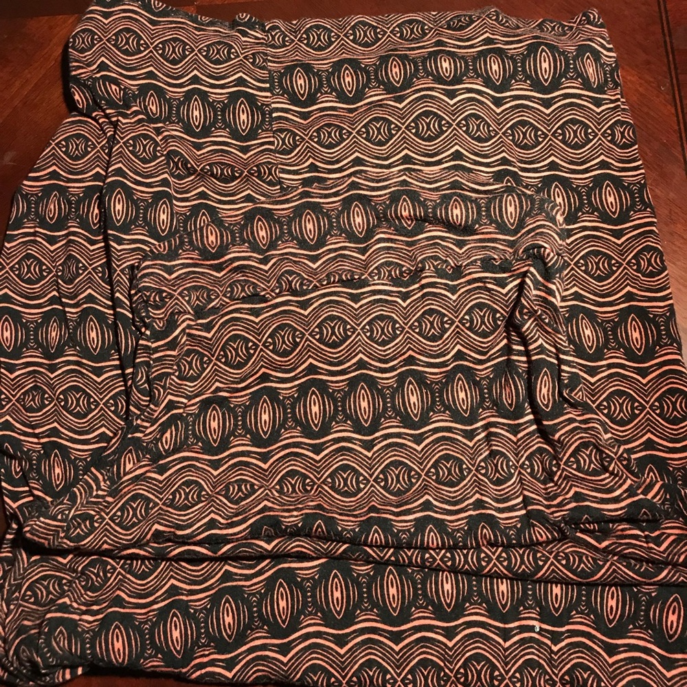 WetSeal Coral Pink & Black Tribal Print Maxi Skirt